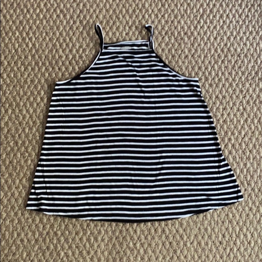 black and white striped tank top